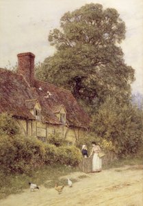 Oude Postkantoor, Brook, nabij Witley, Surrey door Helen Allingham